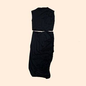 Alice Olivia Black Ruched Skirt Set